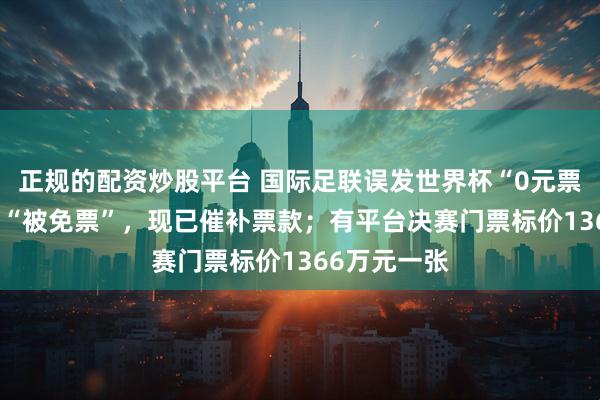 正规的配资炒股平台 国际足联误发世界杯“0元票”，约60人“被免票”，现已催补票款；有平台决赛门票标价1366万元一张